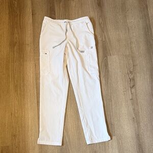 Men's White Drawstring Cargo Pants